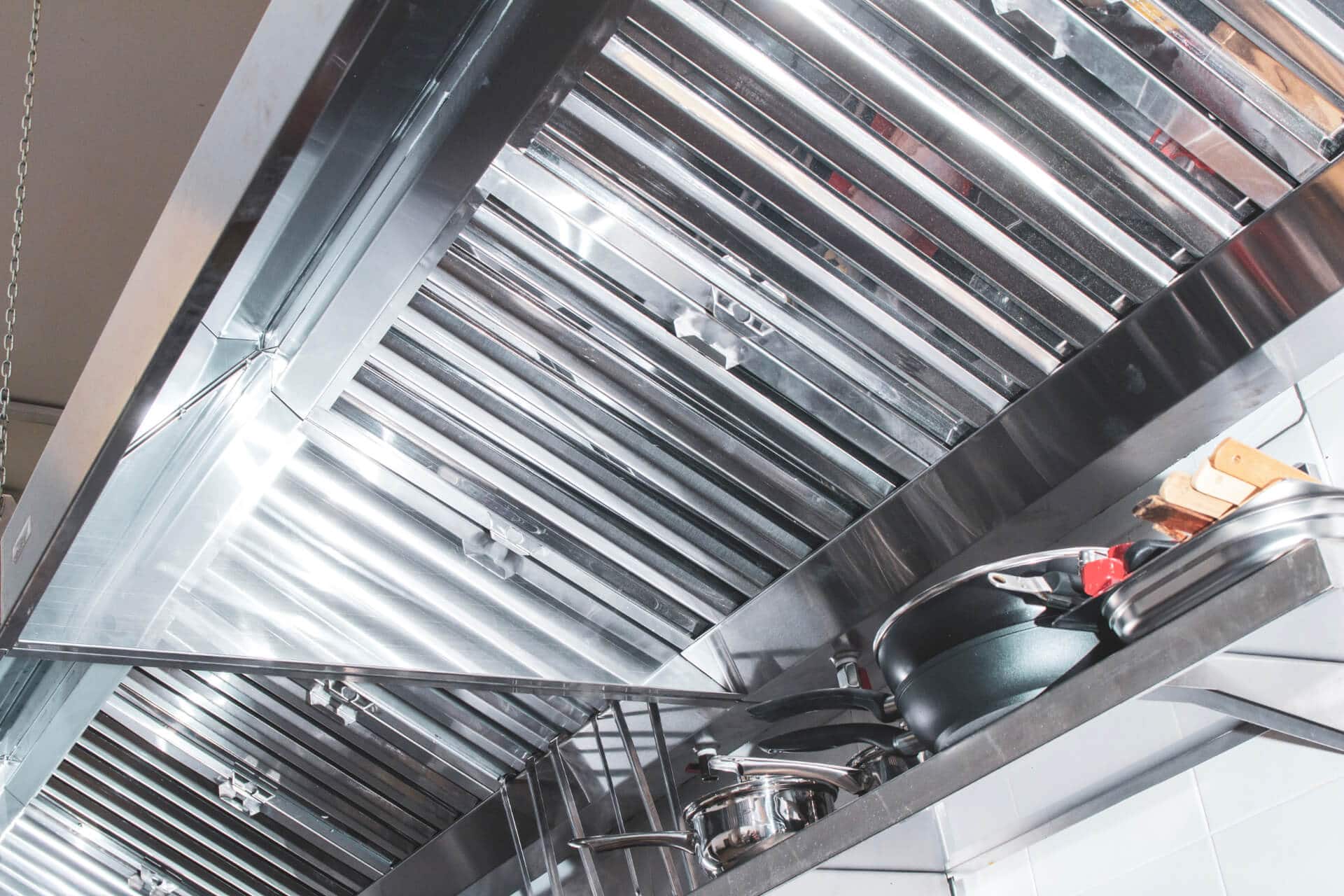 Metal kitchen hood following an Indoor Air Quality Assessment