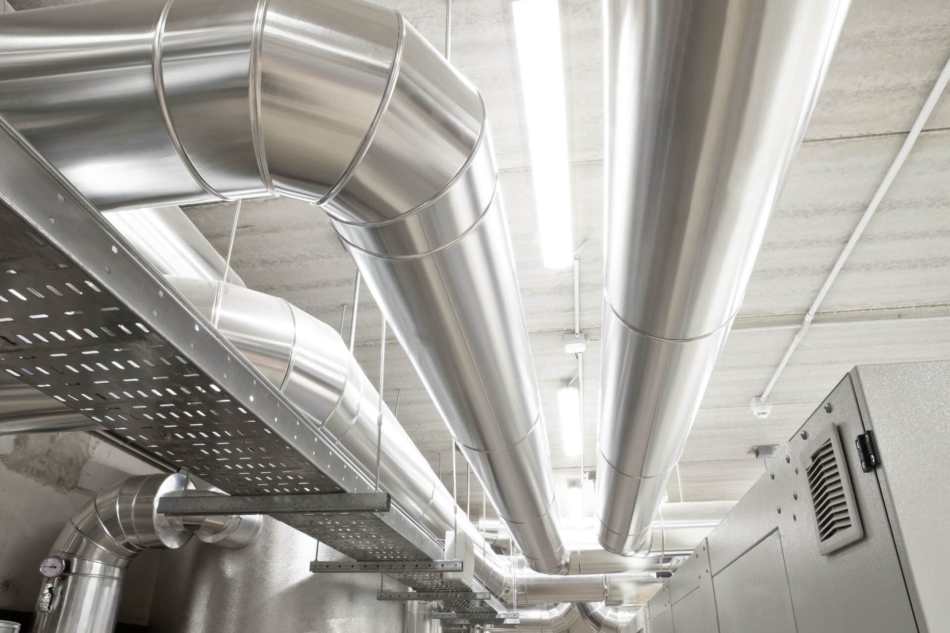 HVAC system pipes and ductwork